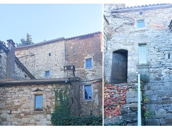 achat vente Ensemble de trois maisons anciennes a vendre  , terrasse Les Vans , à 10 mn, hameau authentique et calme, vue panoramique ARDECHE RHONE ALPES