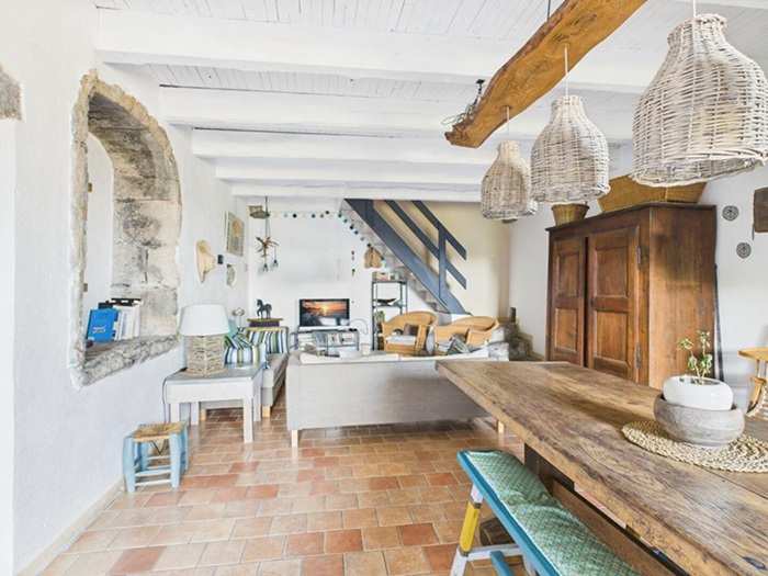 achat vente Ensemble de trois maisons anciennes a vendre  , terrasse Les Vans , à 10 mn, hameau authentique et calme, vue panoramique ARDECHE RHONE ALPES